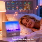 Smart Bedside Alarm Clock with Illuminated Horizon Display
