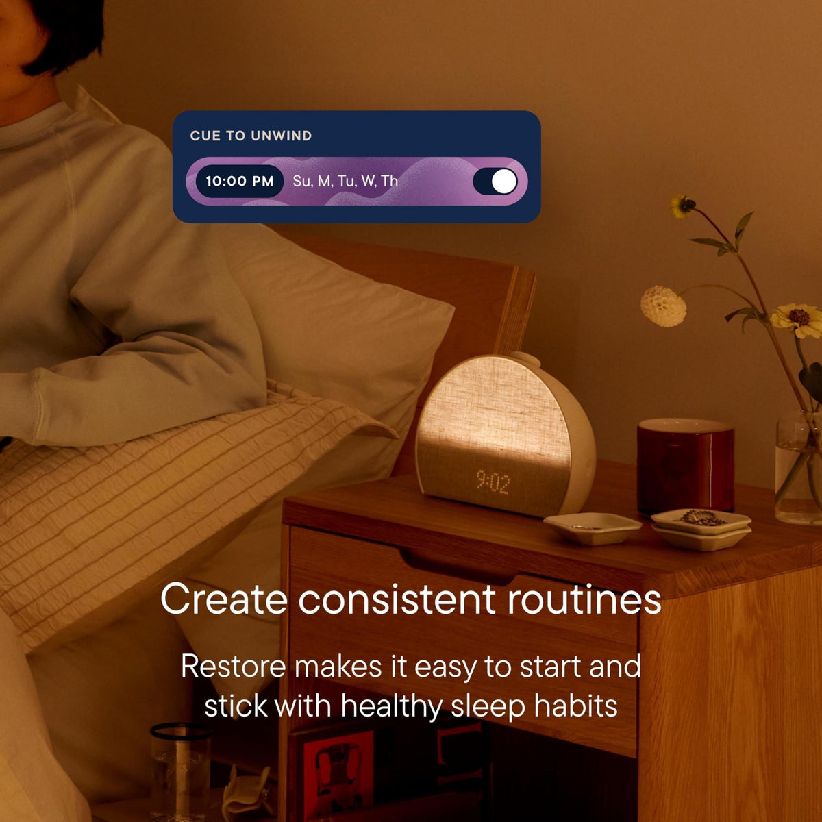 Restore Smart Sleep Companion – Sunrise Alarm, Sound Machine & Bedtime Routine Hub